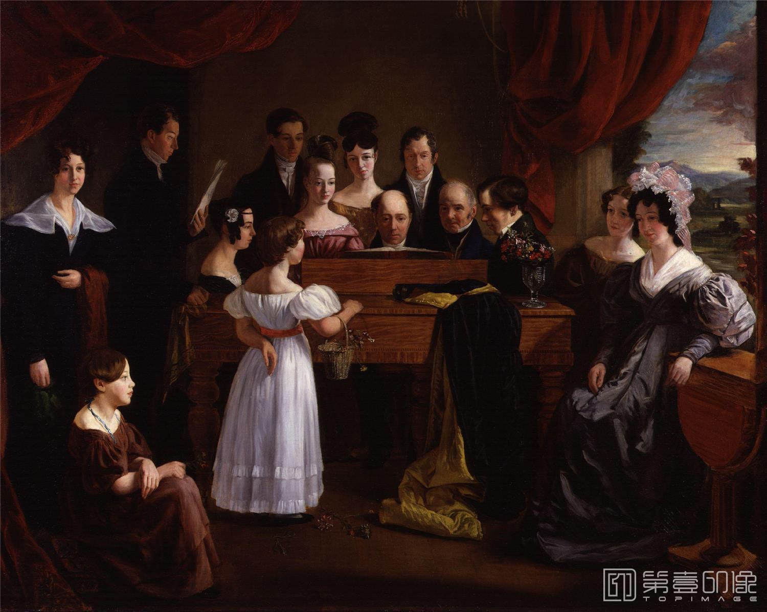 油画-国家肖像艺术博物馆-The Novello Family by Edward Petre Novello-1421